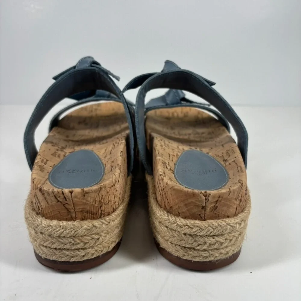 Alexandre Birman Clarita Women's 8.5 Blue Double-Knot Flatform Espadrille Sandal